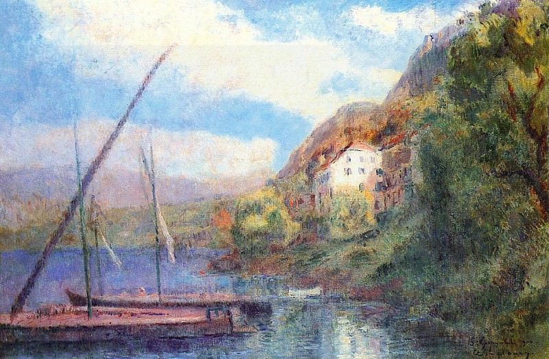The Shores of Lake Geneva at Saint Gingolph. Albert-Charles Lebourg