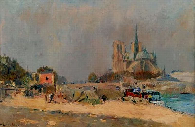 Вид Нотр Дам де Пари, 1909. Альбер-Шарль Лебур