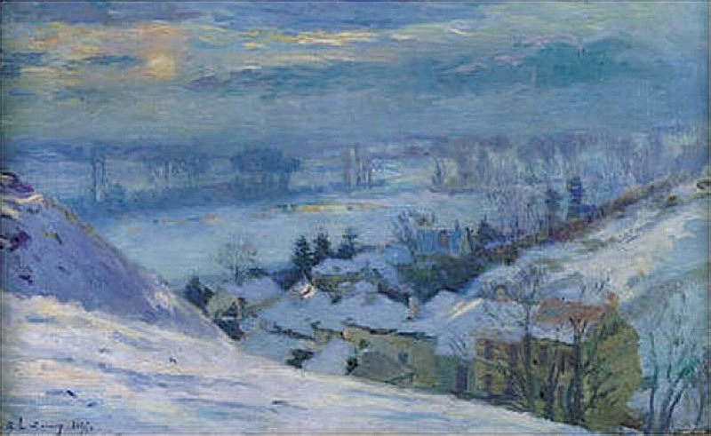 The Village of Herblay under Snow 1895. Albert-Charles Lebourg