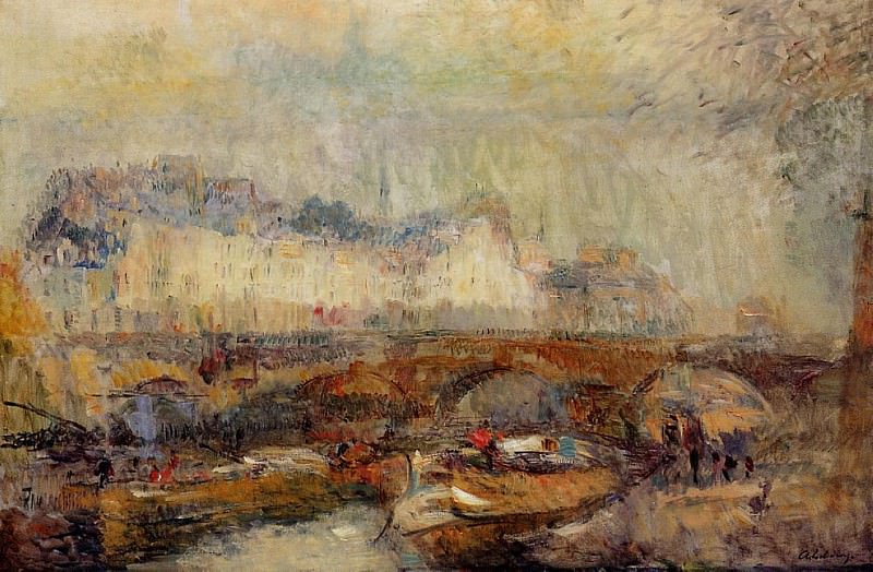 The Small Arm of the Seine at Pont Neuf. Albert-Charles Lebourg