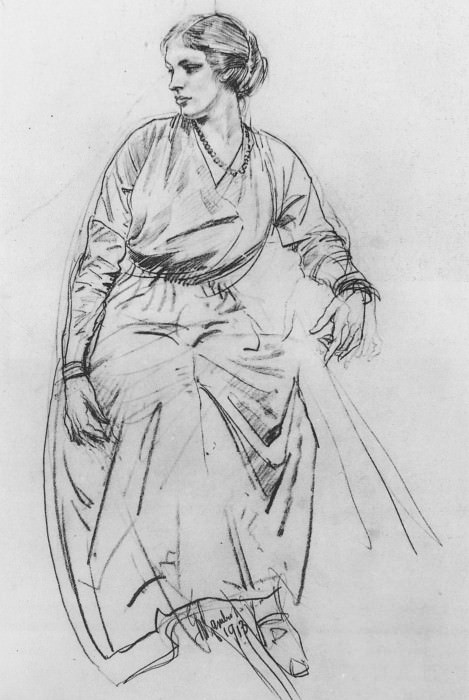 Seated Woman drawing. George Lambert