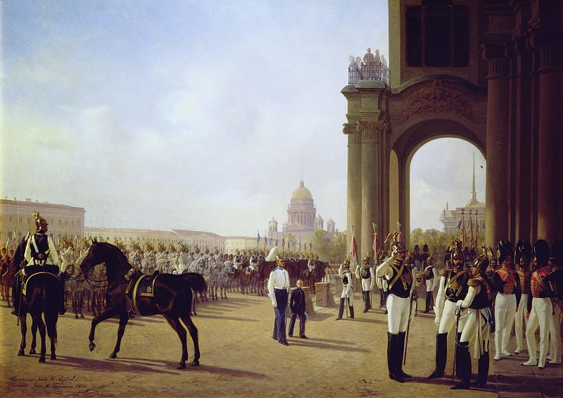 Parade at the Palace Square in Saint Petersburg. Adolphe Ladurner