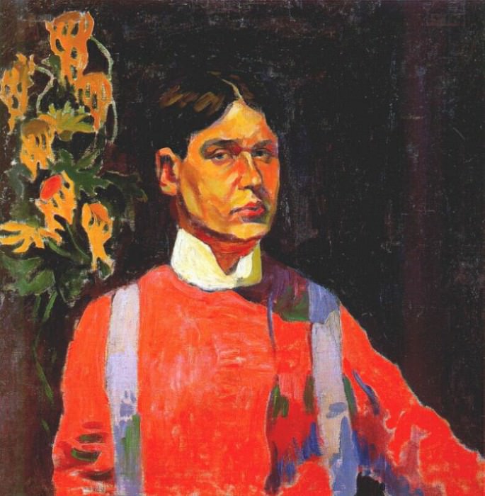 self-portrait in red 1913. Aristarkh Lentulov