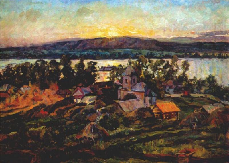 sunset on the volga 1928. Aristarkh Lentulov