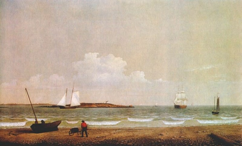 lane ten pound island from pavilion beach 1850s. Фитц Хью Лейн
