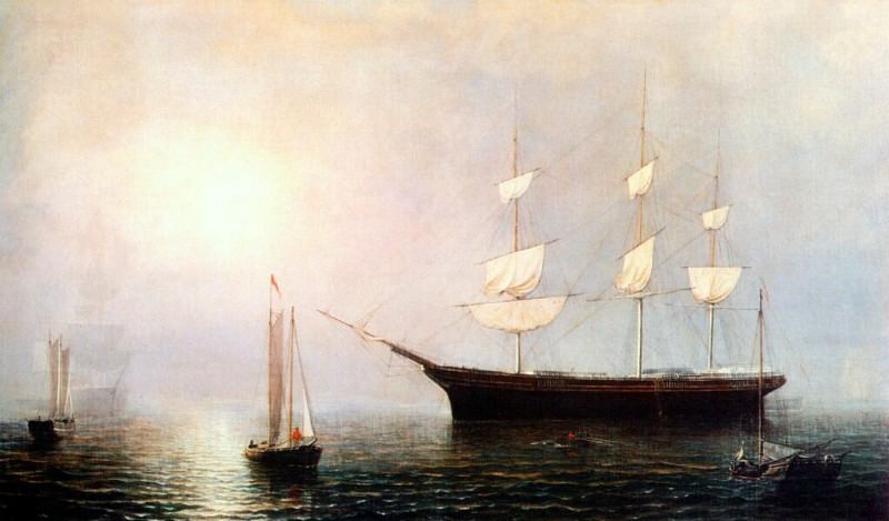 lane ship starlight in the fog 1860. Fitz Hugh Lane