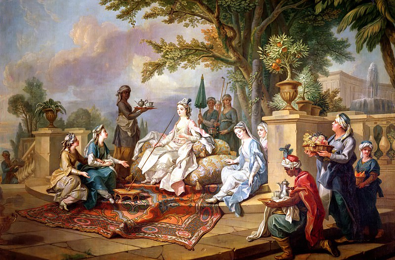 The Sultana Served by her Eunuchs. Charles Amédée Philippe van Loo