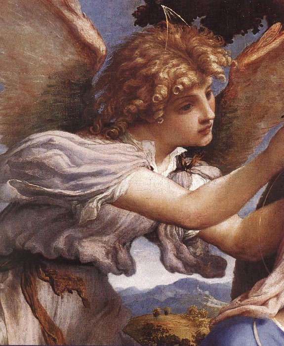 Мадонна и Младенец со Святыми и ангелом, фрагмент, 1527-28. Лоренцо Лотто