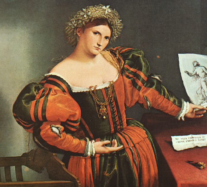 A LADY AS LUCRETIA, NG LONDON. Lorenzo Lotto