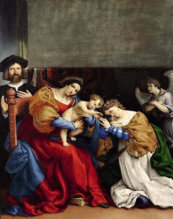 Mystical wedding of Saint Catherine of Alexandria and Niccolo Bonghi. Lorenzo Lotto