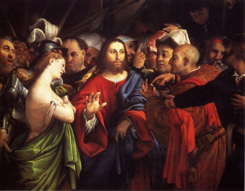 Christ And The Adulteress. Lorenzo Lotto