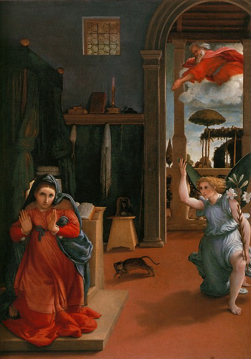 Благовещение, ок.1525-30. Лоренцо Лотто