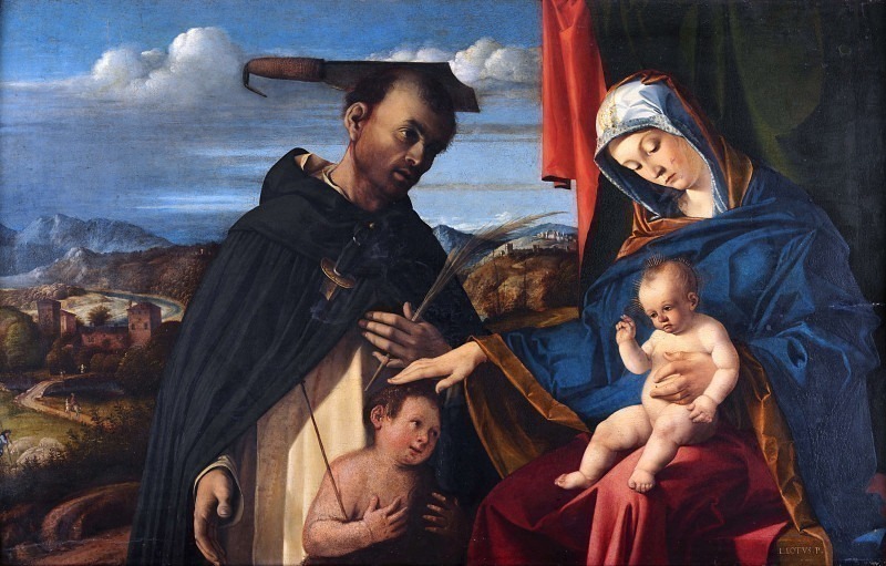 Madonna and Child with St. Peter Martyr. Lorenzo Lotto