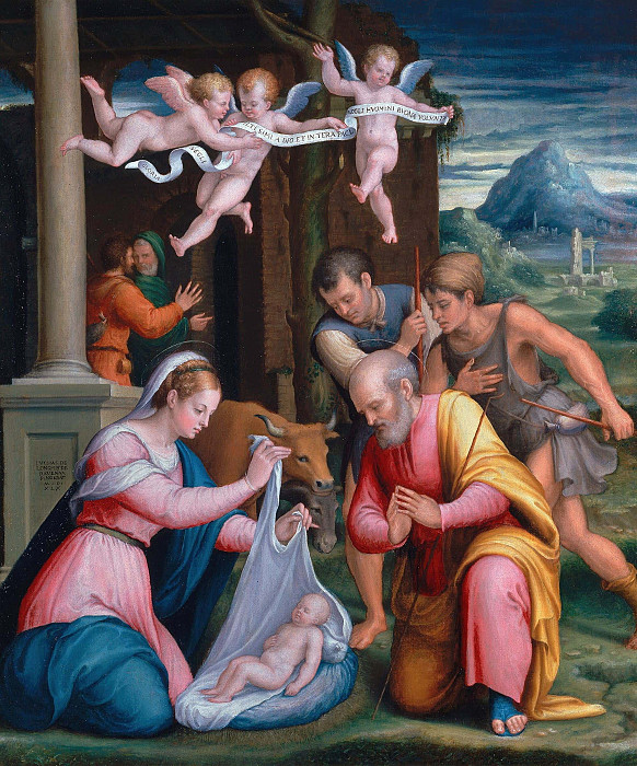 The Adoration Of The Shepherds. Luca Longhi