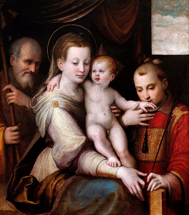 The Holy Family and St. Stephen. Luca Longhi