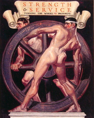 Strength and Service Turning the Wheel of Progress. Francis Xavier Leyendecker