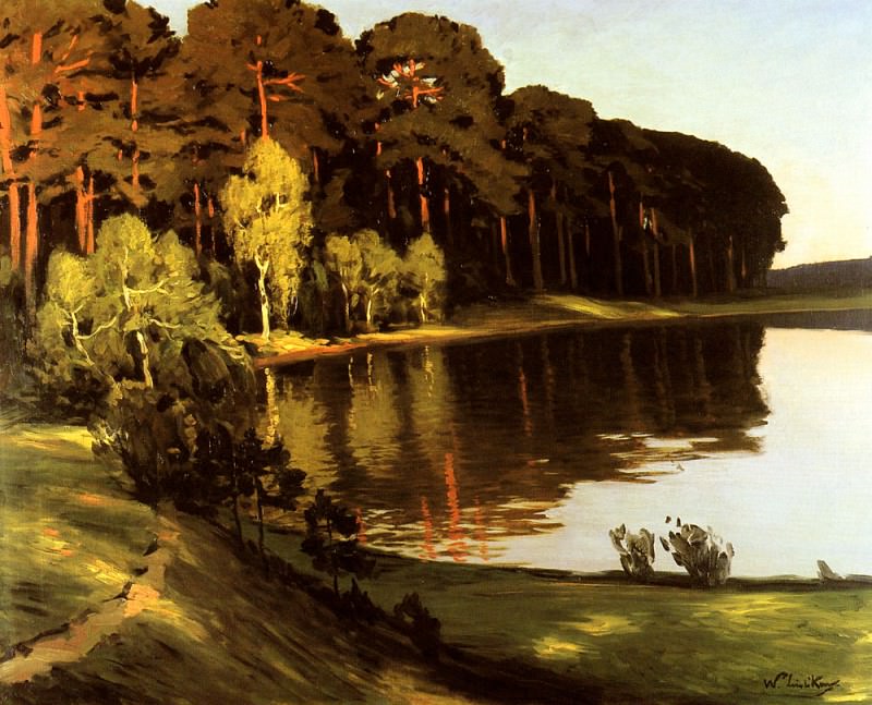 Leistikow Walter Riverscene with Forest Beyond. Вальтер Лейстиков