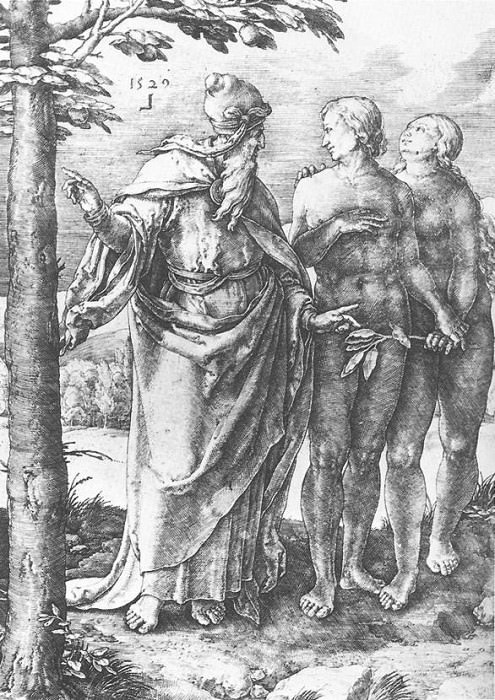 Adam and Eve Expulsion from the Paradise. Lucas Van Leyden
