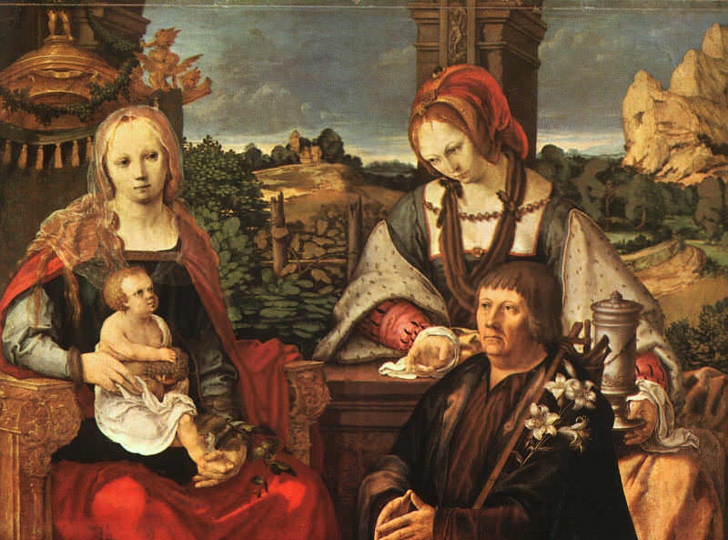 Мадонна и младенец с Марией Магдалиной и донатором. Лукас ван Лейден