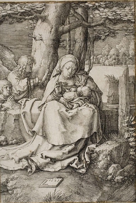 Virgin and Child with Two Angels, Lucas Van Leyden