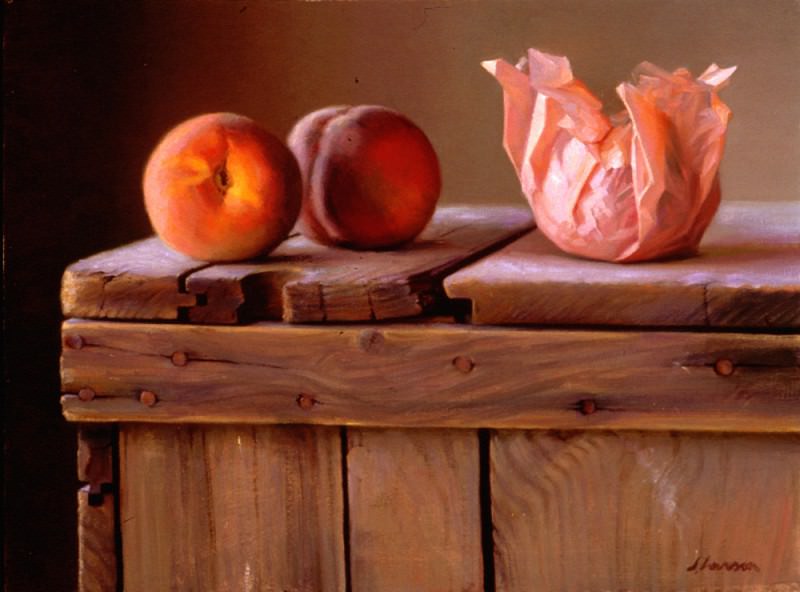 1998 Peach Crate 12by16in. Jeffrey T Larson
