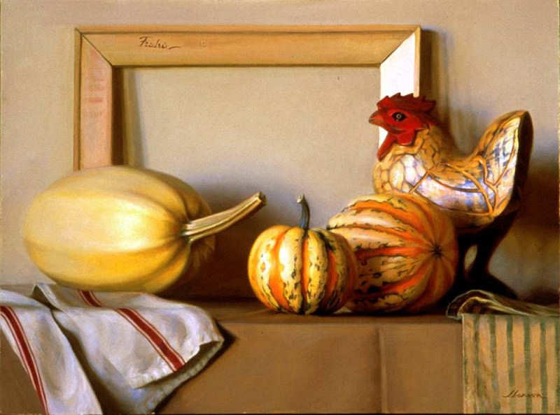 2001 Squash and Rooster 18by24in. Jeffrey T Larson