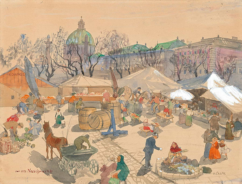 Старый рынок Нашмаркт, Вена. Оскар Ласке