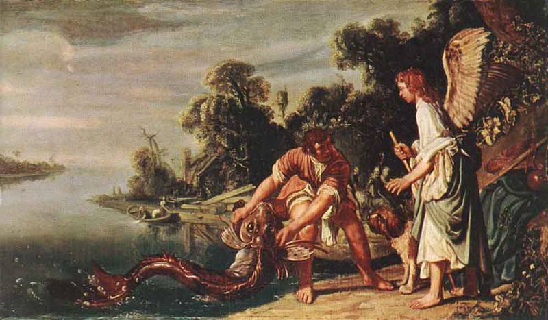 Ангел и Товия с рыбой. Питер Ластман