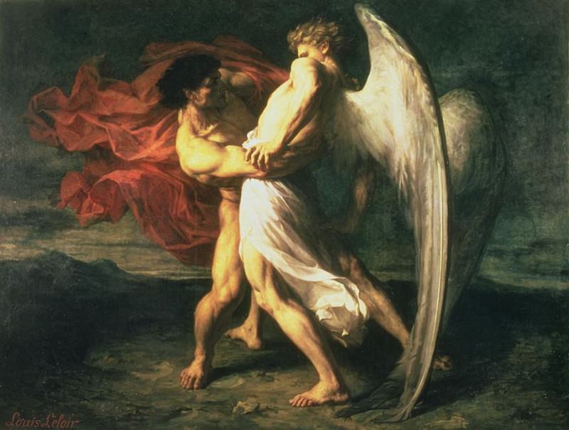 Jacob Wrestling with the Angel. Alexandre Louis Leloir