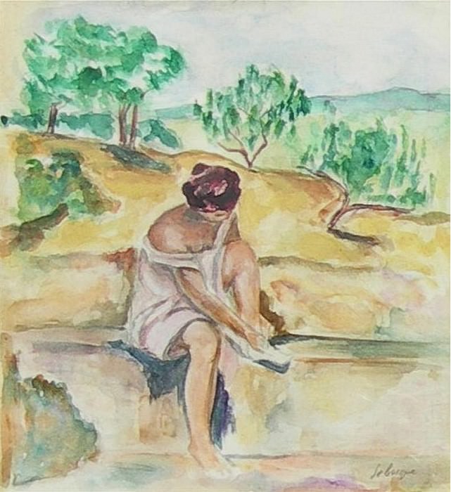 Woman Tying Up Her Sandle. Henri Lebasque