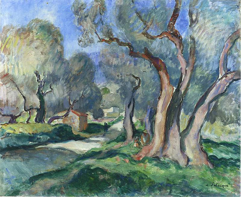 Дорога среди оливковых деревьев. Анри Лебаск