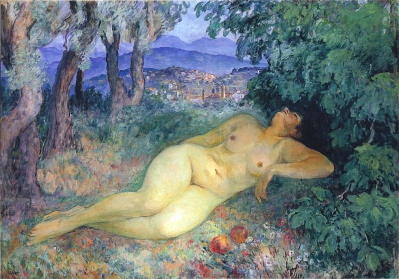 Large Nude at Cannes. Henri Lebasque