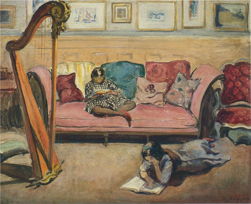 Interior with Harp. Henri Lebasque