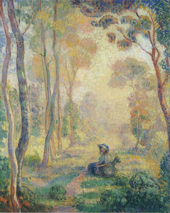 Child with Goat in the Pierrefonds Forest. Henri Lebasque