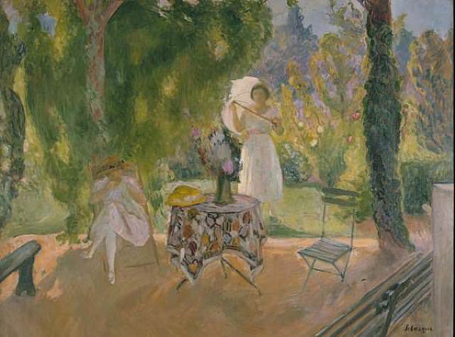 Две женщины летом в саду. Анри Лебаск