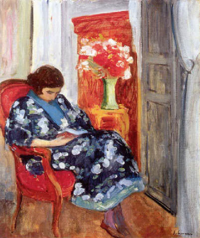 Jeune Femme Lisant dans un Interieur. Henri Lebasque