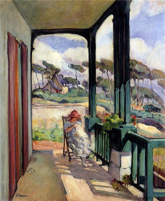 Sewing on the Terrace at Morgat. Henri Lebasque