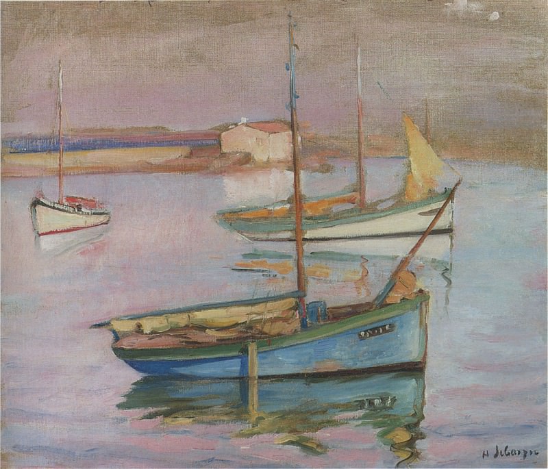 Лодки в порту острова Йо. Анри Лебаск