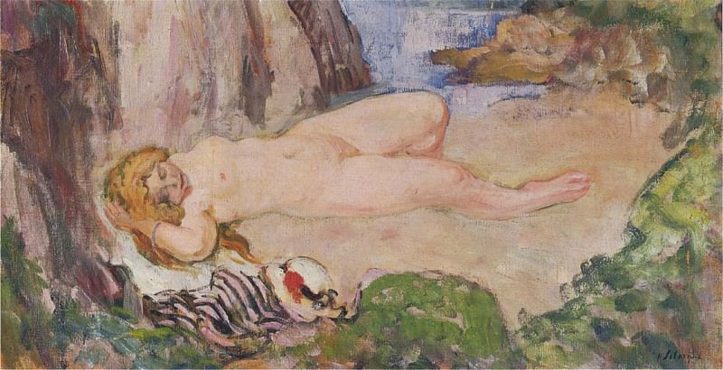 Nude in a landscape. Henri Lebasque