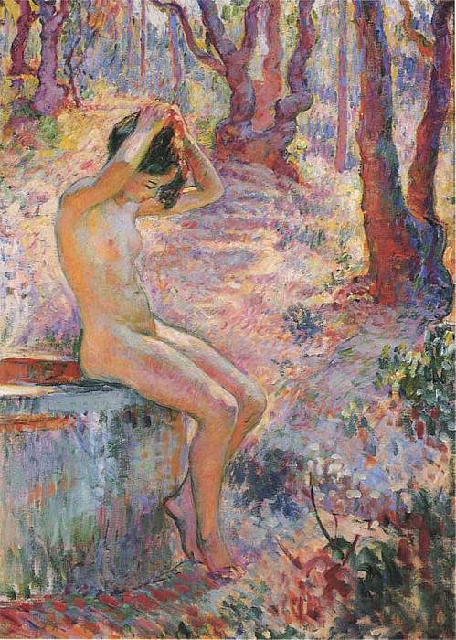 Young Girl by Fountain. Henri Lebasque