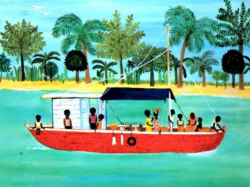 caribbean canvas cargo boat. Frane Lessac