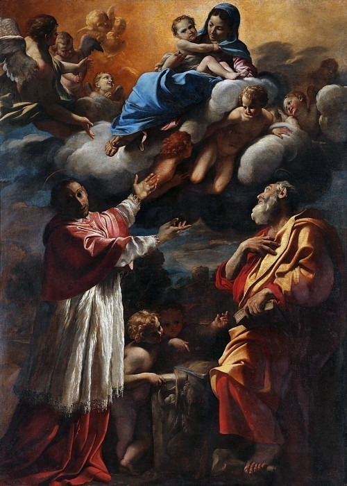 Мадонна с младенцем и святыми Карлом Борромео и Варфоломеем. Джованни Ланфранко