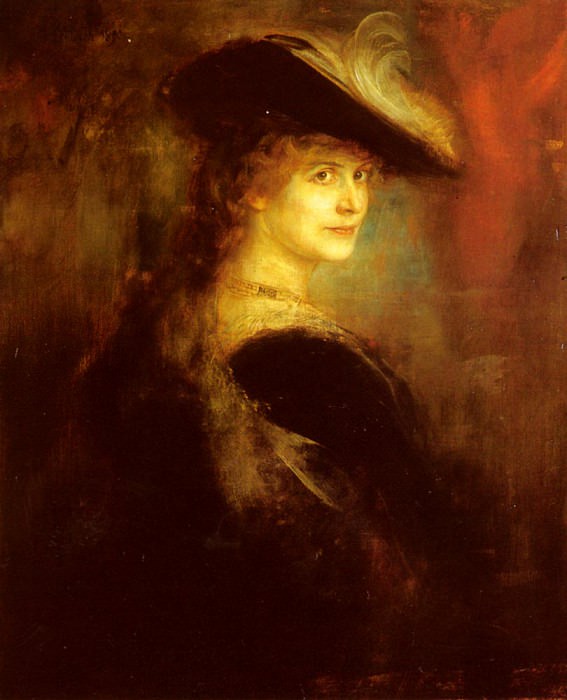 Портрет элегантной дамы в рубенсовском костюме. Франц фон Ленбах