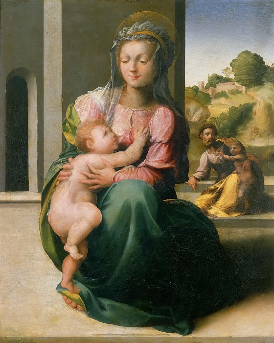 Virgin and Child with Saint Joseph and the Infant Saint John. Giovanni di Lorenzo Larciani