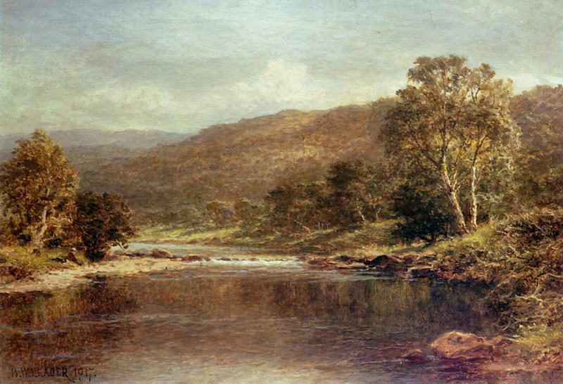 Welsh River Scene. Benjamin Williams Leader