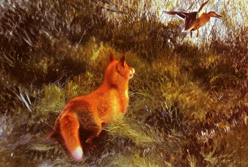 Eluding The Fox. Bruno Liljefors