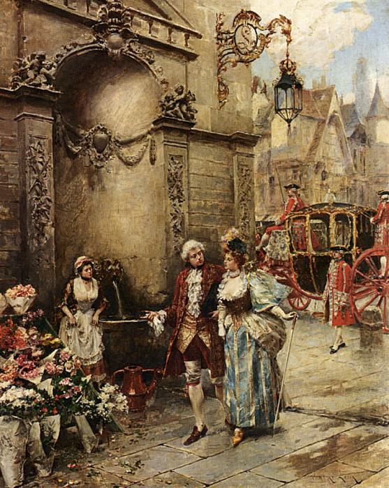 A Visit To The Florist. Henri Victor Lesur