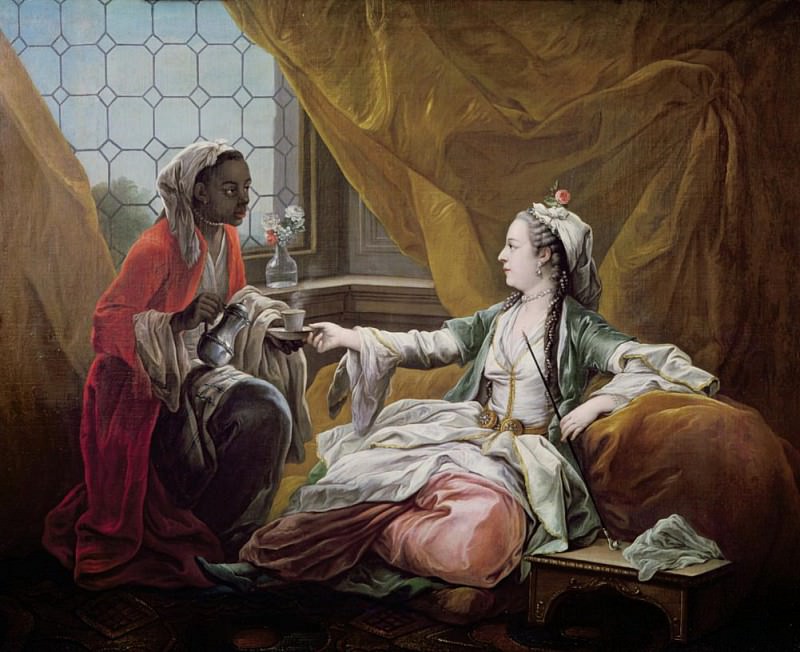 Sultana being offered coffee by a servant. Charles-André van Loo