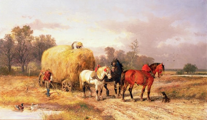 Carting hay. Alexis de Leeuw
