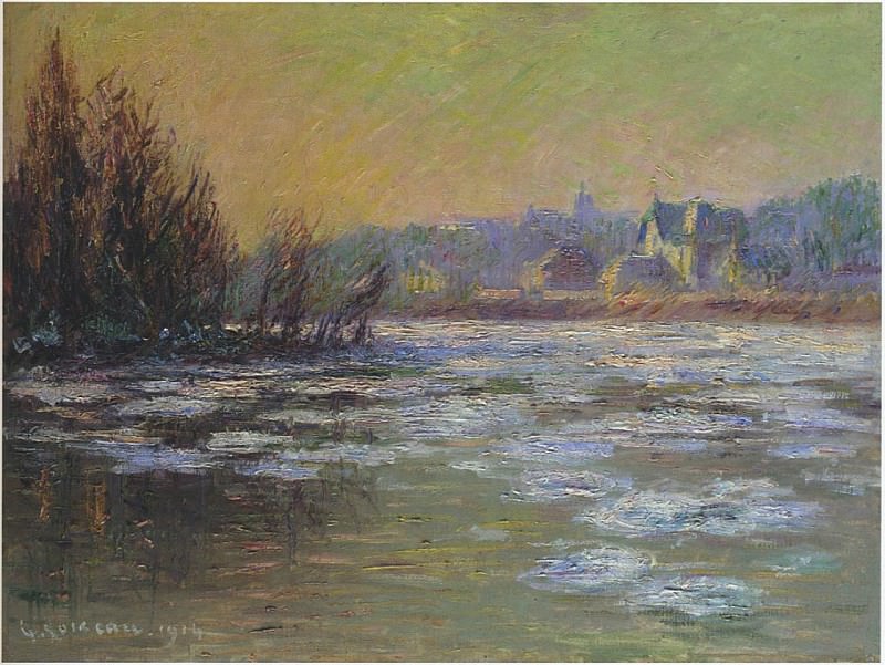 Ice on the Oise River 1914. Gustave Loiseau